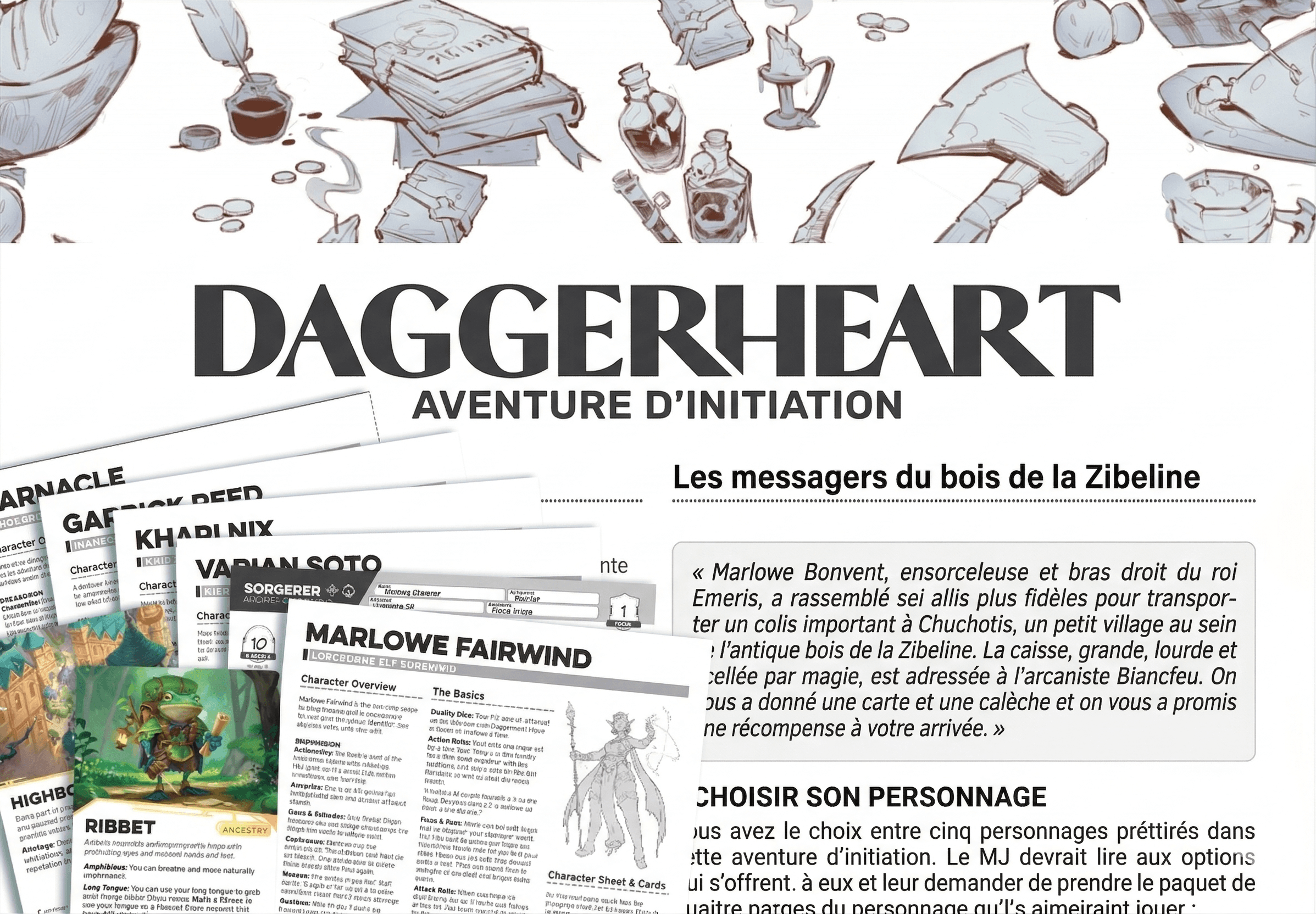 Aperçu du kit d'initiation gratuit Daggerheart FR